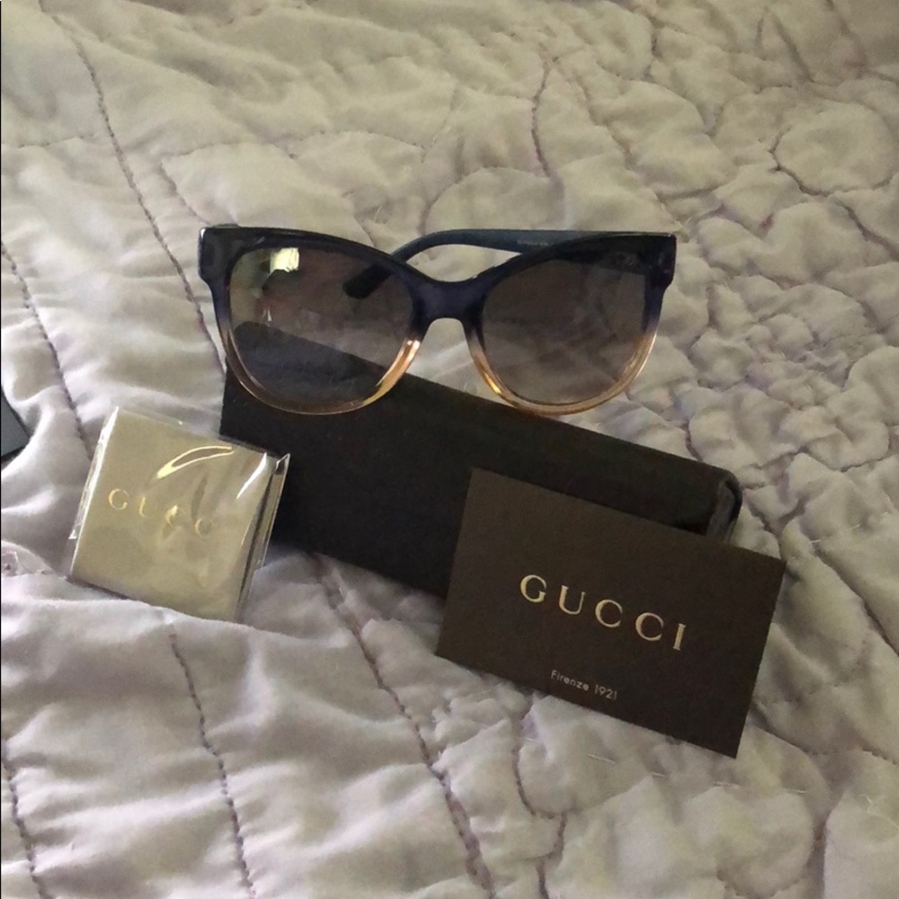 Authentic Gucci Blue Ombré sunglasses.